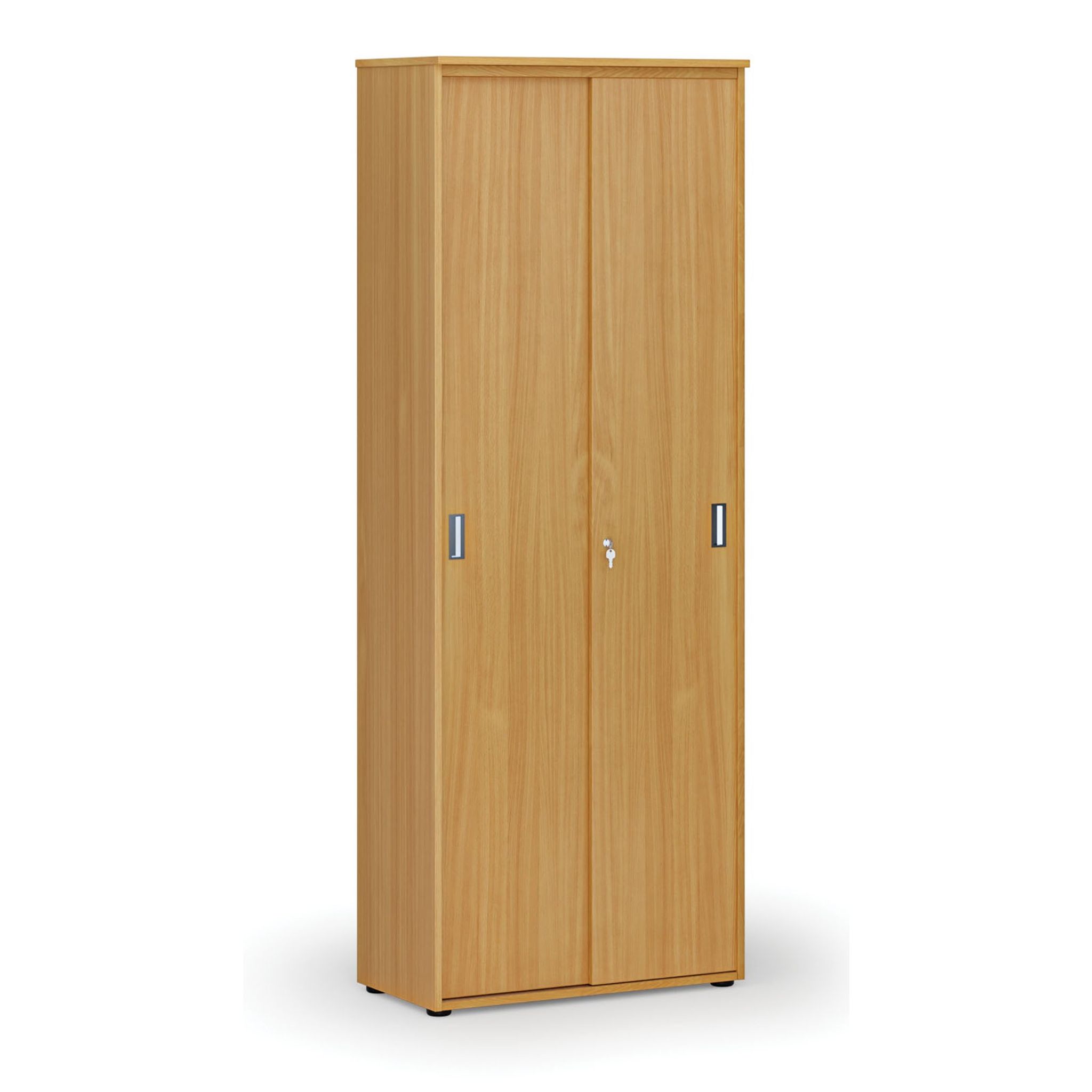 Büroschrank mit Schiebetür PRIMO WOOD, 800 x 420 x 2128 mm, Buche