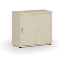 Büroschrank mit Schiebetür PRIMO WOOD, 800 x 420 x 740 mm, Birke