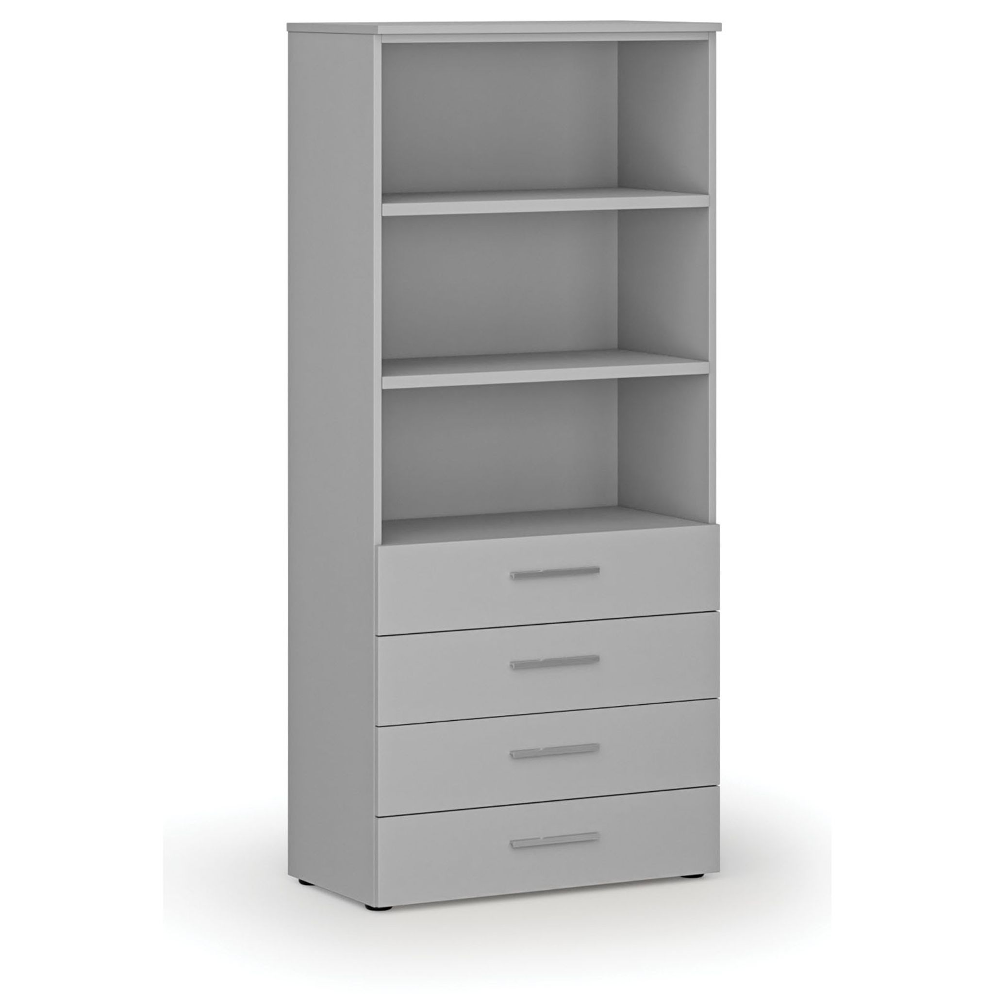 Büroschrank mit Schubladen PRIMO GRAY, 1781 x 800 x 420 mm, grau