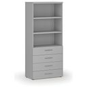 Büroschrank mit Schubladen PRIMO GRAY, 800 x 420 x 1781 mm, grau