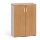 Büroschrank mit Tür PRIMO 2023, 1087 x 800 x 420 mm, grau / Buche