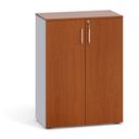 Büroschrank mit Tür PRIMO 2023, 1087 x 800 x 420 mm, grau / Kirschbaum