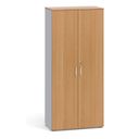 Büroschrank mit Tür PRIMO 2023, 1781 x 800 x 420 mm, grau / Buche