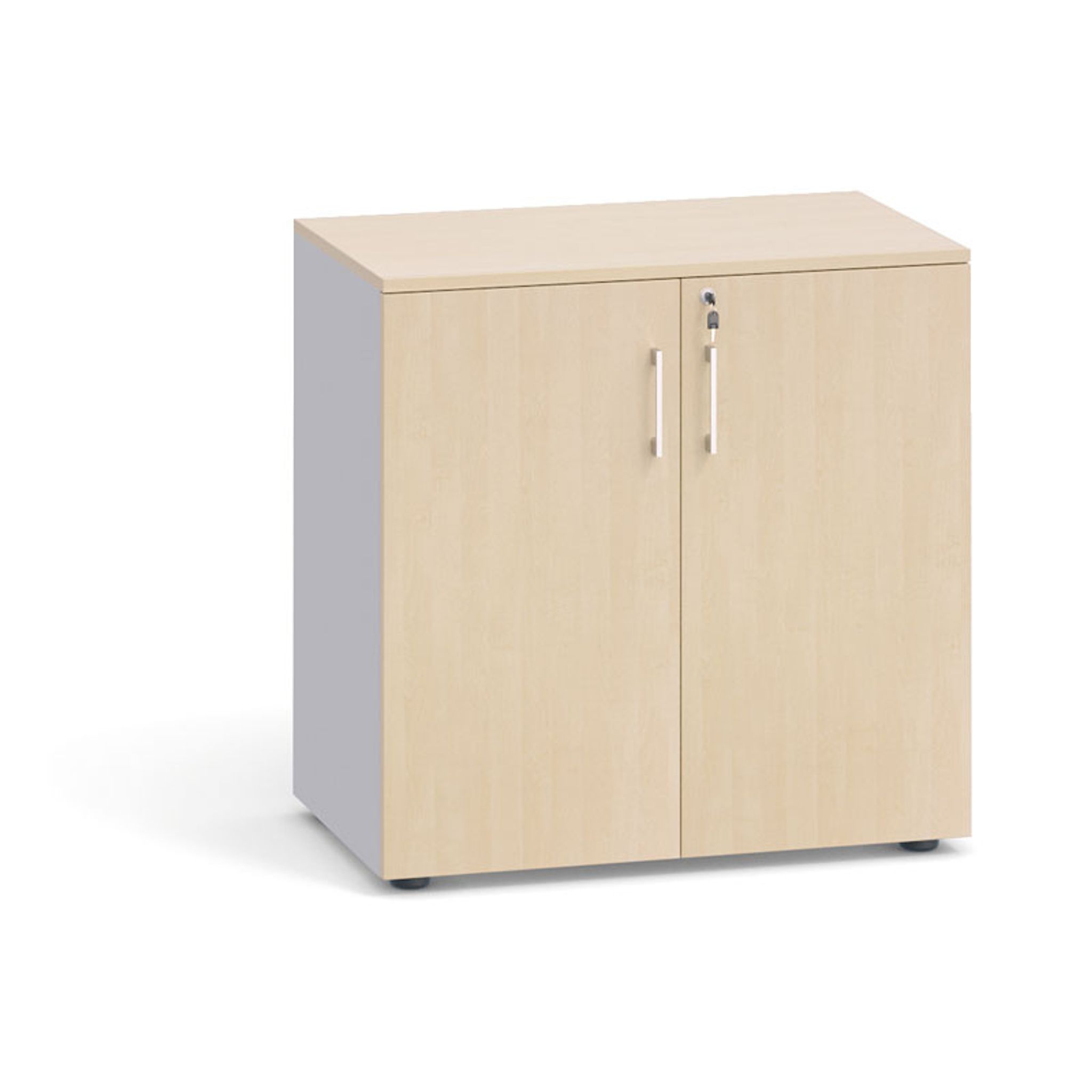 Büroschrank mit Tür PRIMO 2023, 740 x 800 x 420 mm, grau / Birke