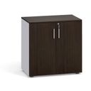 Büroschrank mit Tür PRIMO 2023, 740 x 800 x 420 mm, grau / Wenge