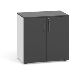 Büroschrank mit Tür PRIMO 2023, 740 x 800 x 420 mm, weiß / Graphit