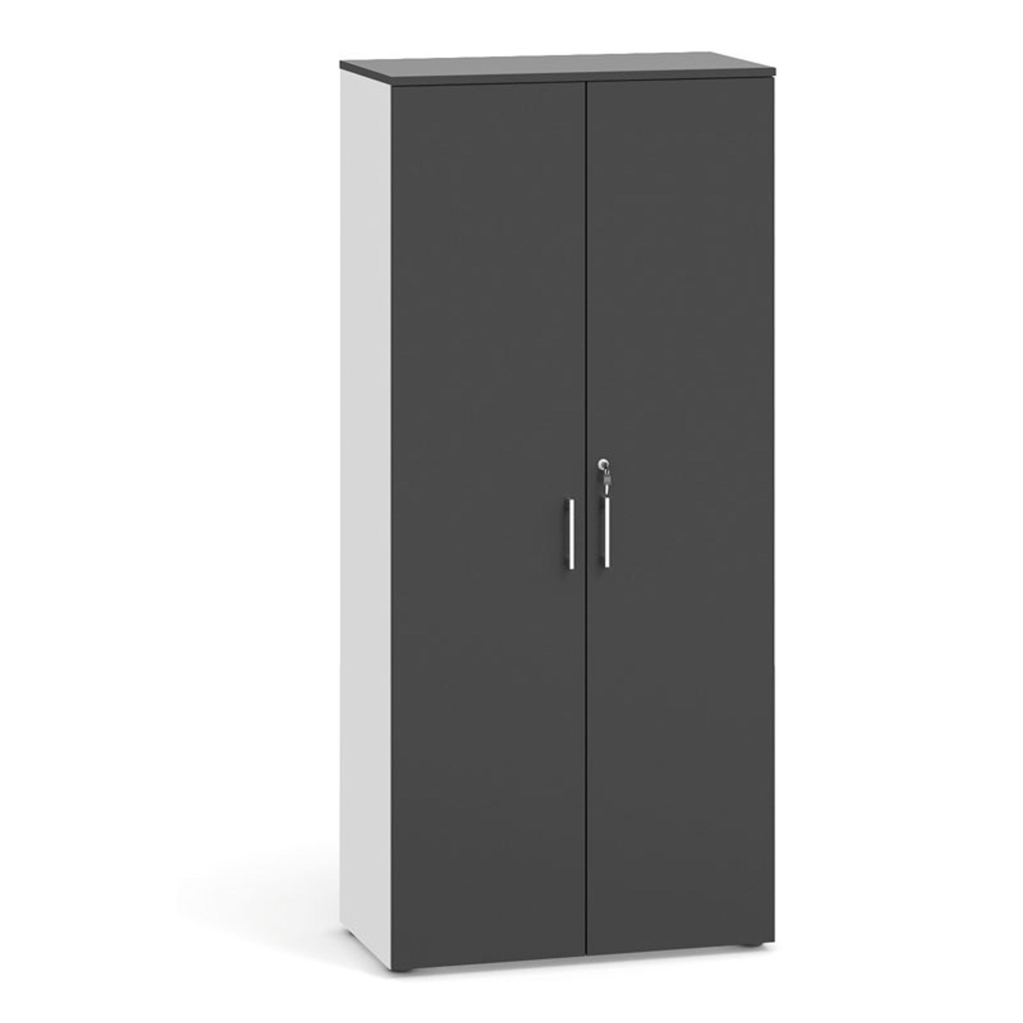 Büroschrank mit Tür PRIMO 2023, 800 x 420 x 1781 mm, weiß / Graphit