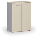 Büroschrank mit Tür PRIMO GRAY, 800 x 420 x 1087 mm, grau/Birke