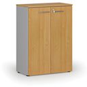 Büroschrank mit Tür PRIMO GRAY, 800 x 420 x 1087 mm, grau/Buche