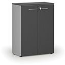 Büroschrank mit Tür PRIMO GRAY, 800 x 420 x 1087 mm, grau/Graphit
