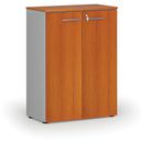 Büroschrank mit Tür PRIMO GRAY, 800 x 420 x 1087 mm, grau/Kirsche