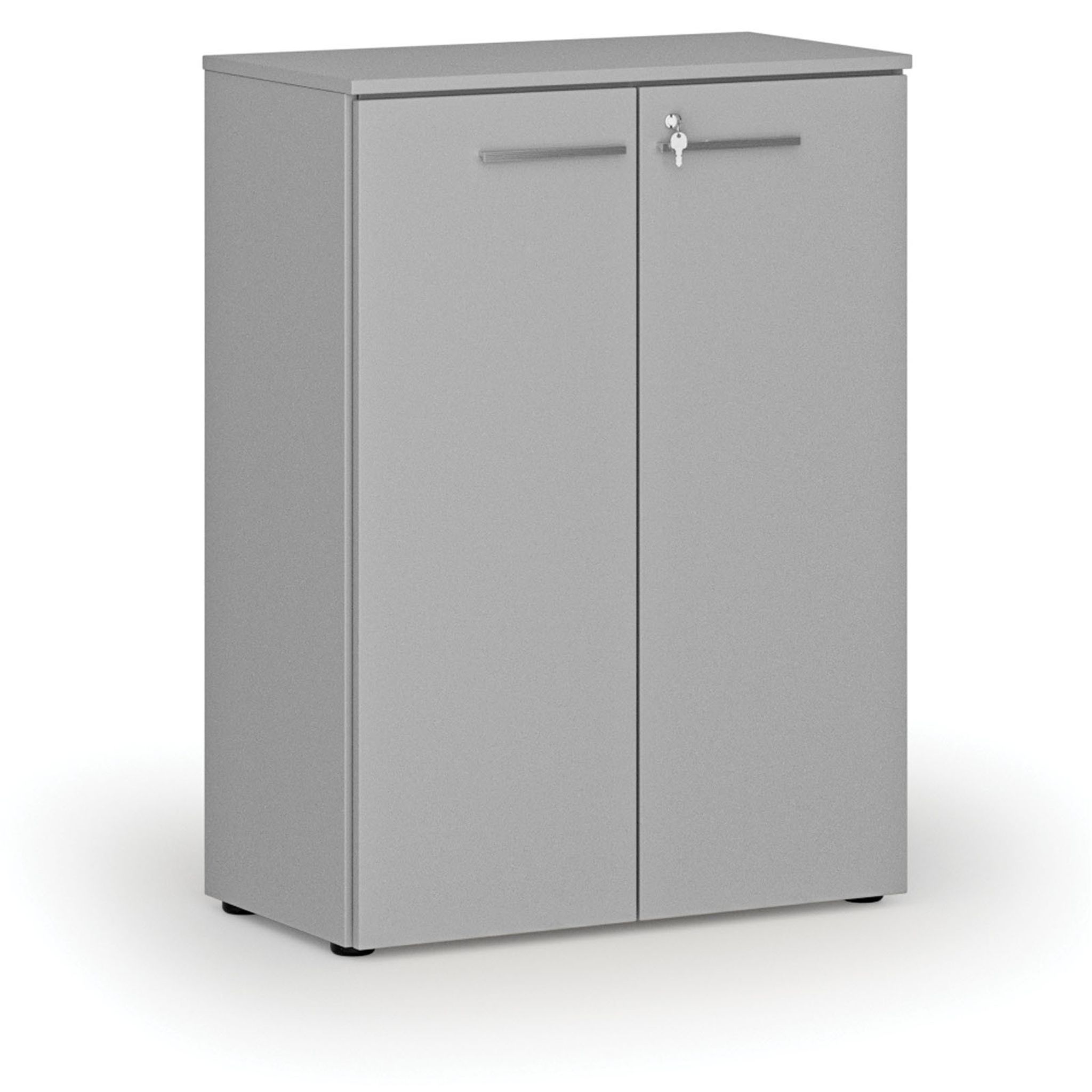 Büroschrank mit Tür PRIMO GRAY, 800 x 420 x 1087 mm, grau