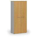 Büroschrank mit Tür PRIMO GRAY, 1781 x 800 x 420 mm, grau/Buche