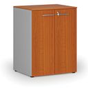 Büroschrank mit Tür PRIMO GRAY, 2 Einlegeböden, 1027 x 800 x 640 mm, grau/Kirsche