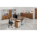 Büroschrank mit Tür PRIMO GRAY, 2 Einlegeböden, 1027 x 800 x 640 mm, grau/Nussbaum