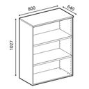 Büroschrank mit Tür PRIMO GRAY, 2 Einlegeböden, 1027 x 800 x 640 mm, grau