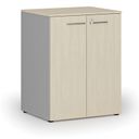 Büroschrank mit Tür PRIMO GRAY, 2 Einlegeböden, 800 x 640 x 1027 mm, Grau/Birke