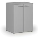 Büroschrank mit Tür PRIMO GRAY, 2 Einlegeböden, 800 x 640 x 1027 mm, grau