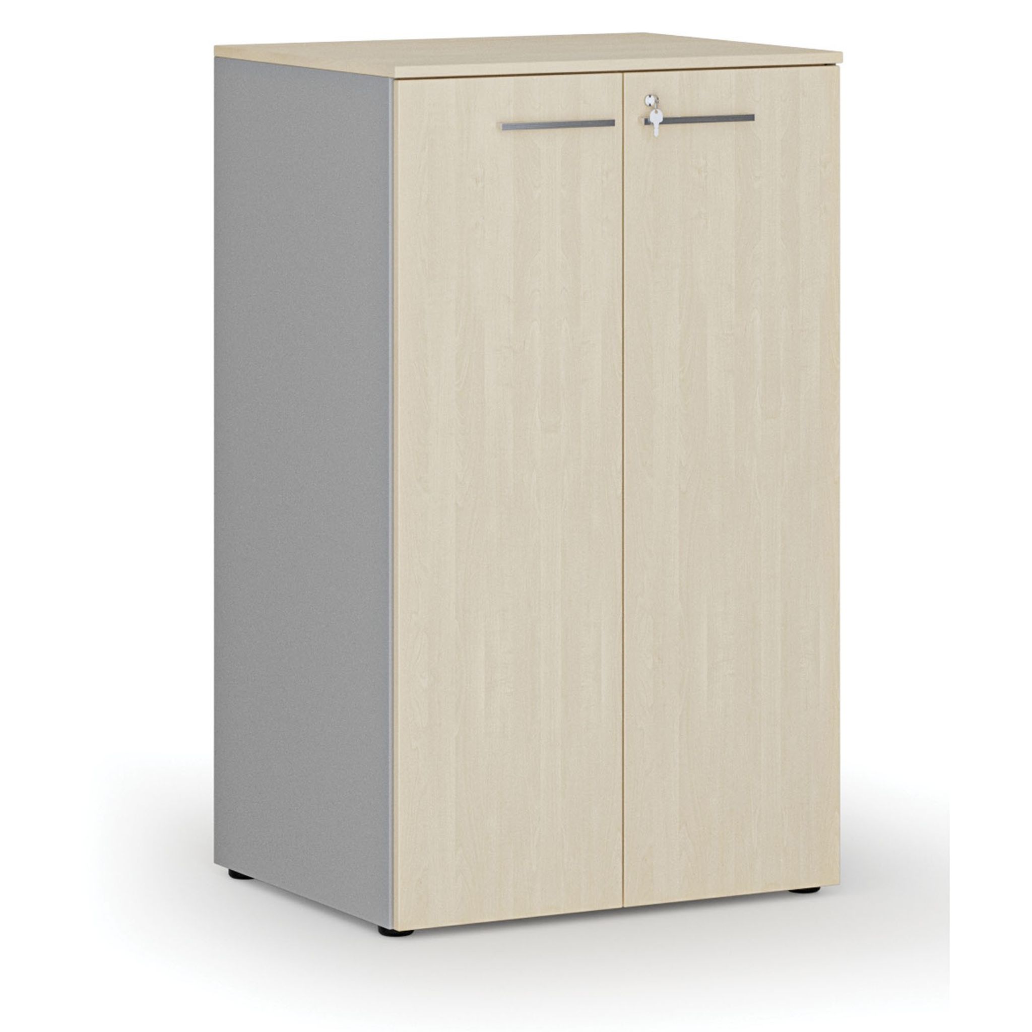 Büroschrank mit Tür PRIMO GRAY, 3 Einlegeböden, 1335 x 800 x 640 mm
