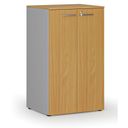 Büroschrank mit Tür PRIMO GRAY, 3 Einlegeböden, 800 x 640 x 1335 mm, Grau/Buche