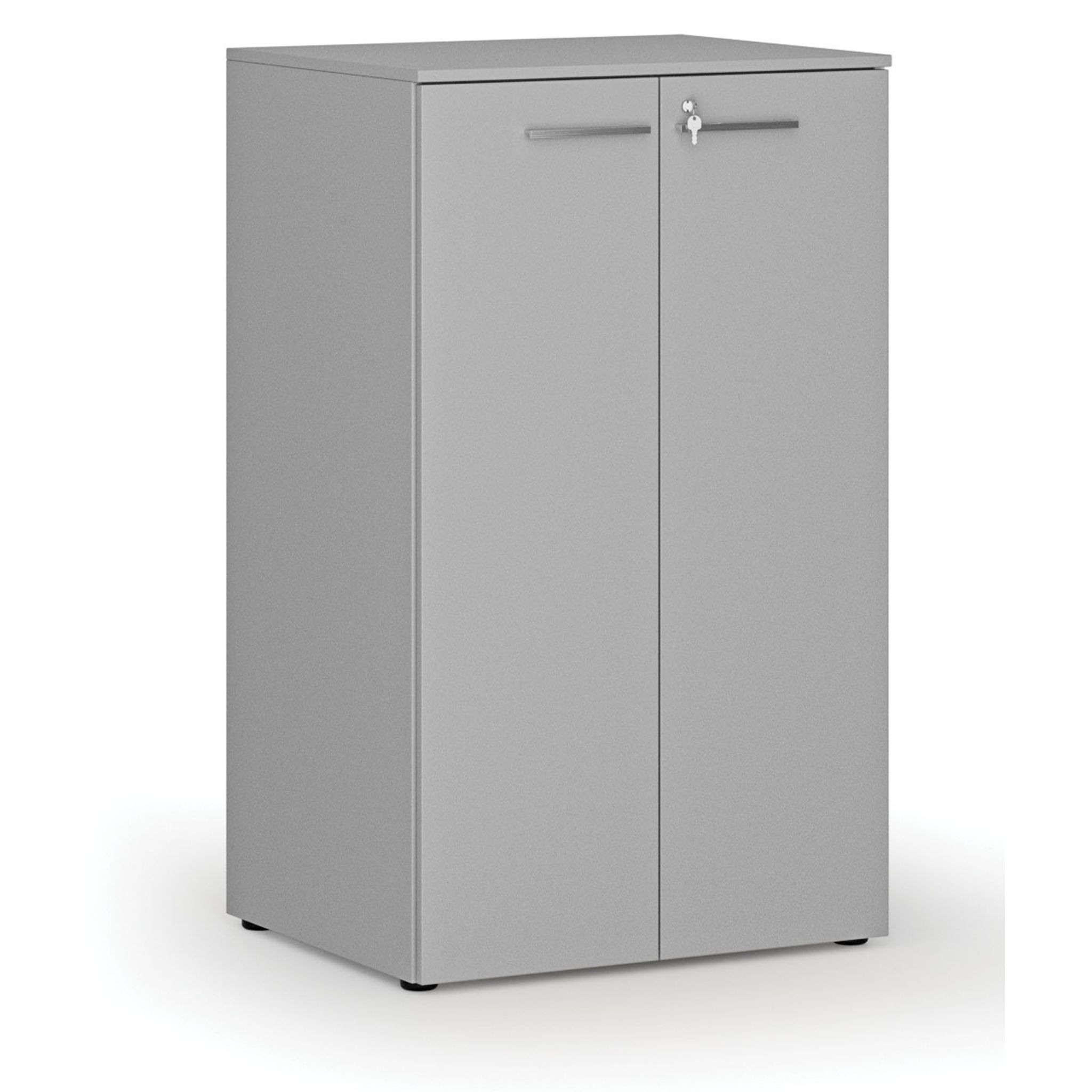 Büroschrank mit Tür PRIMO GRAY, 3 Einlegeböden, 800 x 640 x 1335 mm, grau