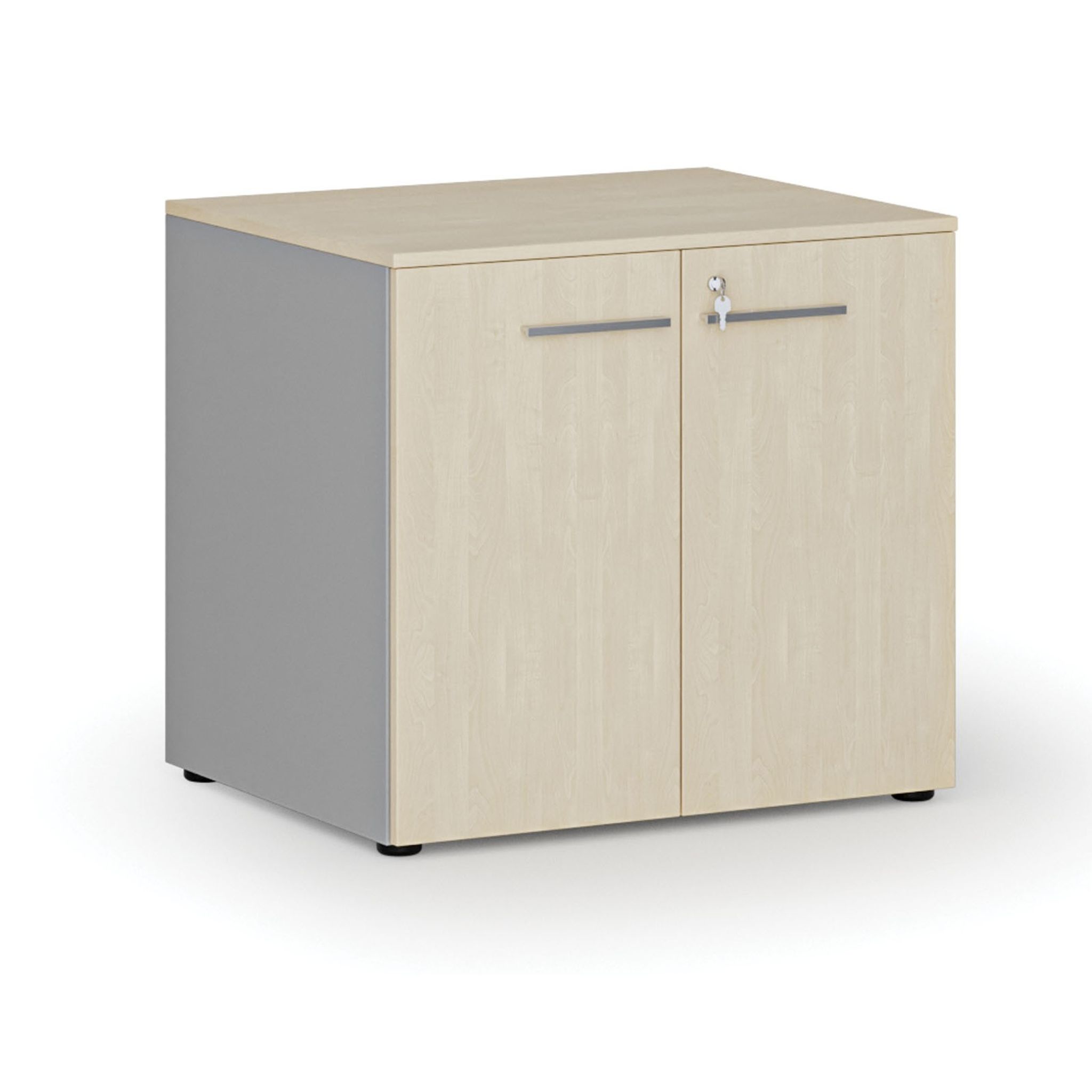 Büroschrank mit Tür PRIMO GRAY, 735 x 800 x 640 mm, grau/Birke