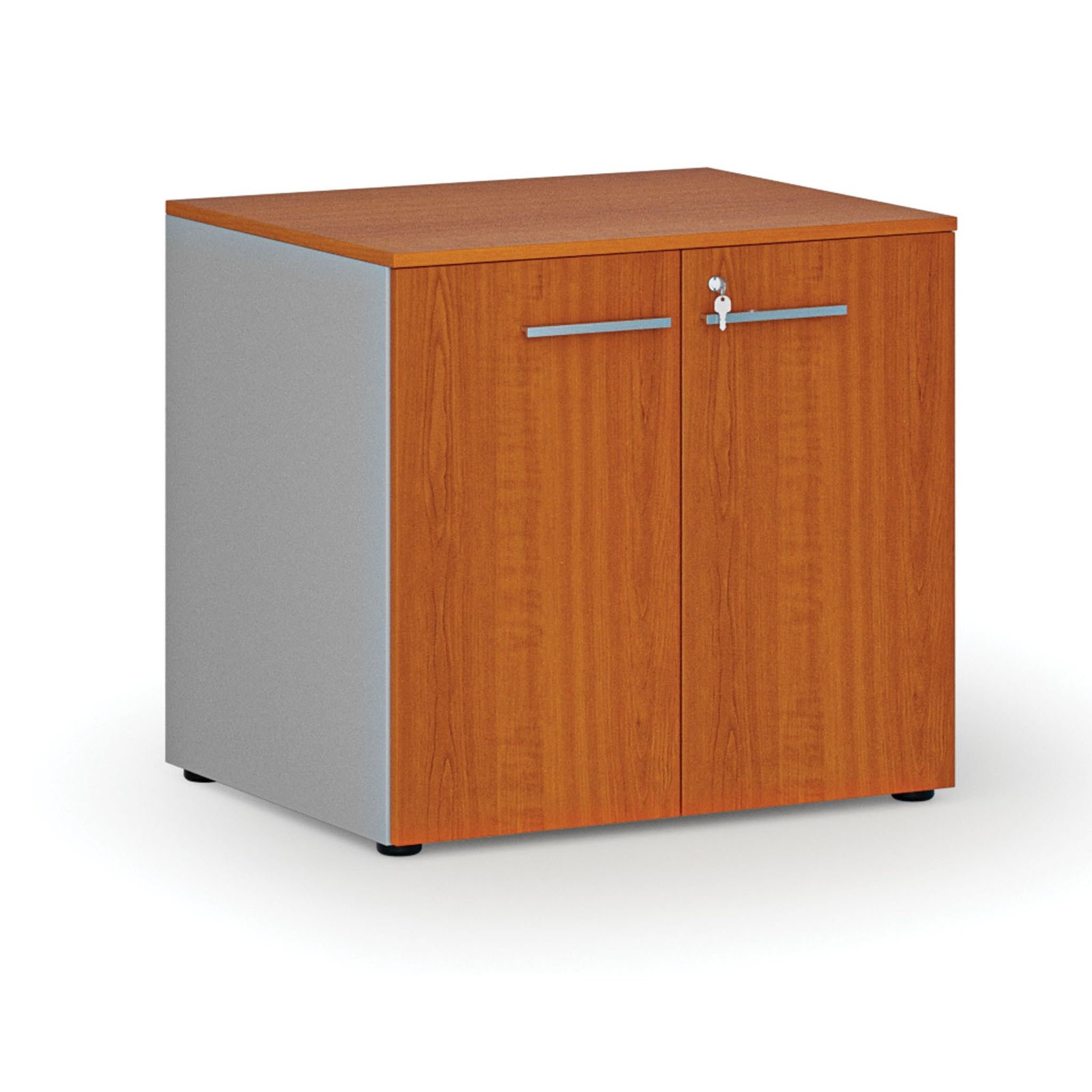 Büroschrank mit Tür PRIMO GRAY, 735 x 800 x 640 mm, grau/Kirsche