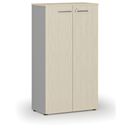Büroschrank mit Tür PRIMO GRAY, 800 x 420 x 1434 mm, grau/Birke