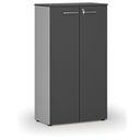 Büroschrank mit Tür PRIMO GRAY, 800 x 420 x 1434 mm, grau/Graphit