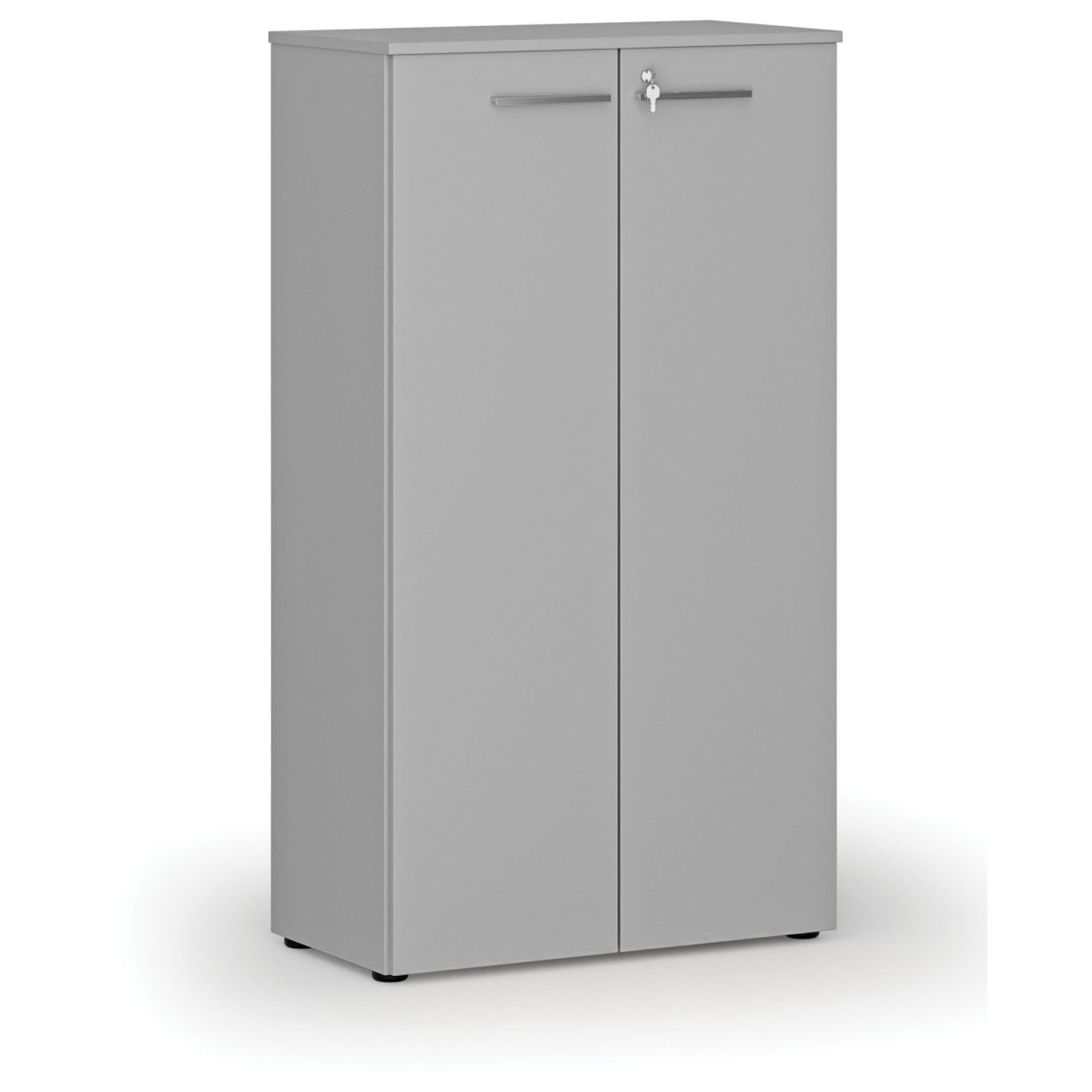 Büroschrank mit Tür PRIMO GRAY, 800 x 420 x 1434 mm, grau