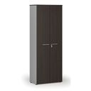 Büroschrank mit Tür PRIMO GRAY, 800 x 420 x 2128 mm, grau/Wenge