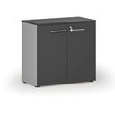 Büroschrank mit Tür PRIMO GRAY, 800 x 420 x 740 mm, grau/Graphit