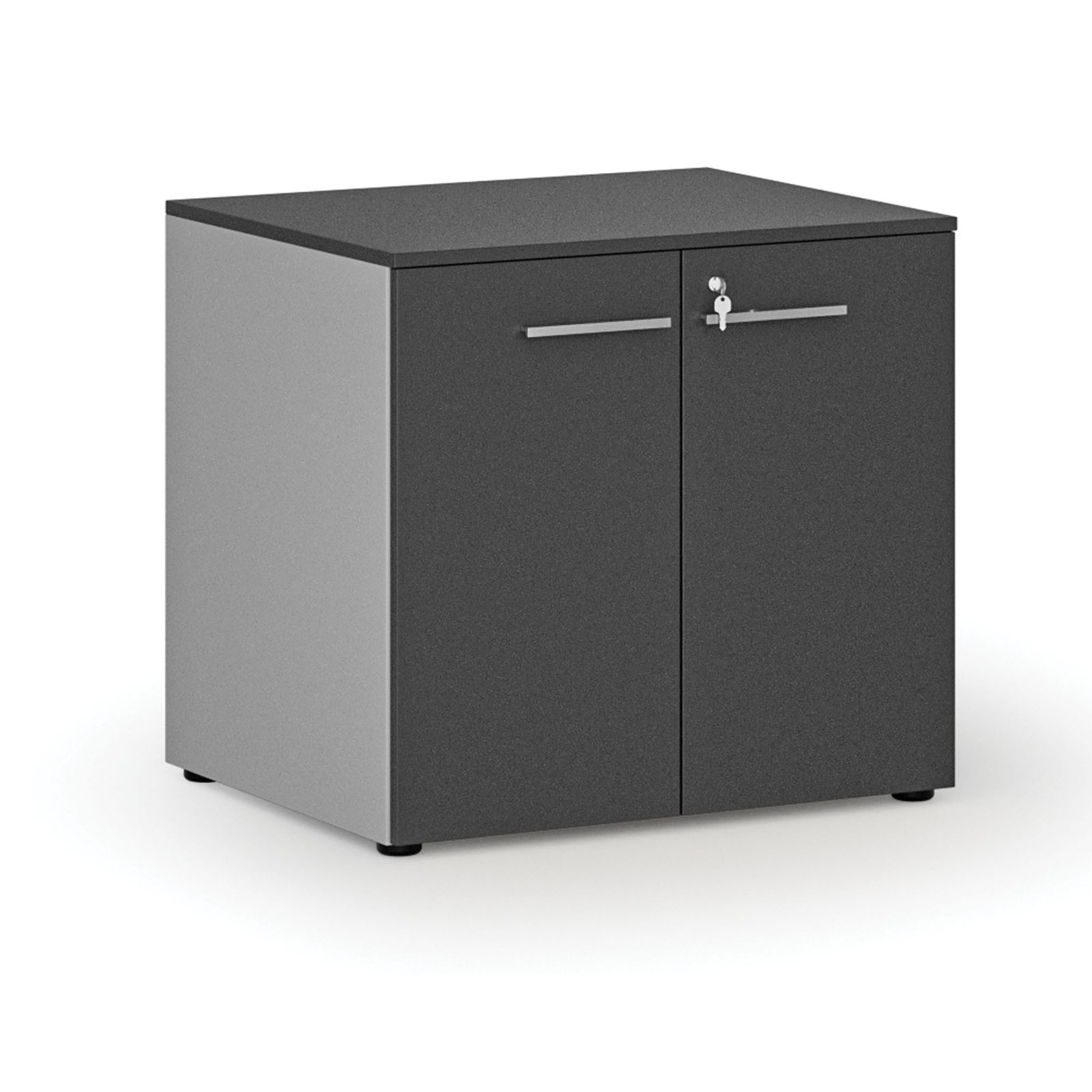 Büroschrank mit Tür PRIMO GRAY, 800 x 640 x 735 mm, grau/Graphit