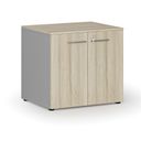 Büroschrank mit Tür PRIMO GRAY, 800 x 640 x 735 mm, grau/natur Eiche