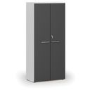 Büroschrank mit Tür PRIMO WHITE, 800 x 420 x 1781 mm, weiß/Graphit