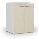 Büroschrank mit Tür PRIMO WHITE, 2 Einlegeböden, 1027 x 800 x 640 mm, Weiß/Birke