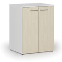 Büroschrank mit Tür PRIMO WHITE, 2 Einlegeböden, 800 x 640 x 1027 mm, Weiß/Birke