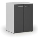 Büroschrank mit Tür PRIMO WHITE, 2 Einlegeböden, 800 x 640 x 1027 mm, weiß/Graphit