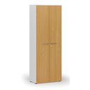 Büroschrank mit Tür PRIMO WHITE, 800 x 420 x 2128 mm, Weiß/Buche