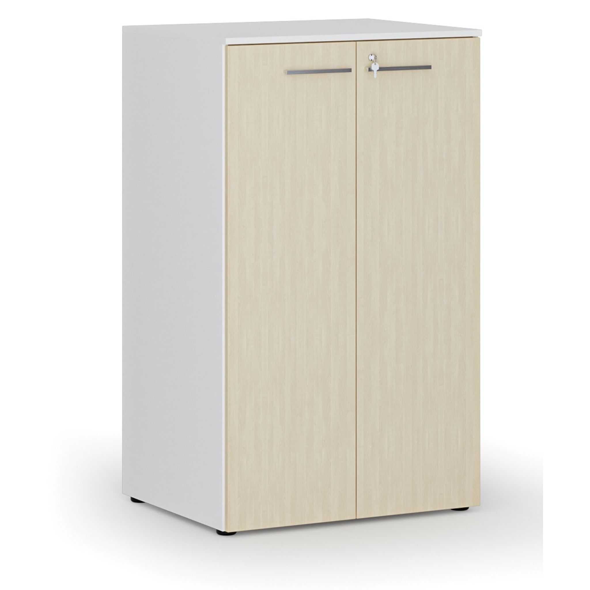 Büroschrank mit Tür PRIMO WHITE, 3 Einlegeböden, 1335 x 800 x 640 mm
