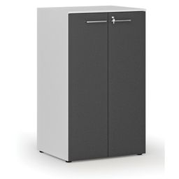 Büroschrank mit Tür PRIMO WHITE, 3 Einlegeböden, 1335 x 800 x 640 mm, weiß/Graphit