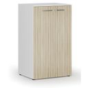 Büroschrank mit Tür PRIMO WHITE, 3 Einlegeböden, 800 x 640 x 1335 mm, Eiche weiß/natur