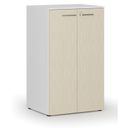 Büroschrank mit Tür PRIMO WHITE, 3 Einlegeböden, 800 x 640 x 1335 mm, Weiß/Birke