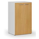 Büroschrank mit Tür PRIMO WHITE, 3 Einlegeböden, 800 x 640 x 1335 mm, Weiß/Buche