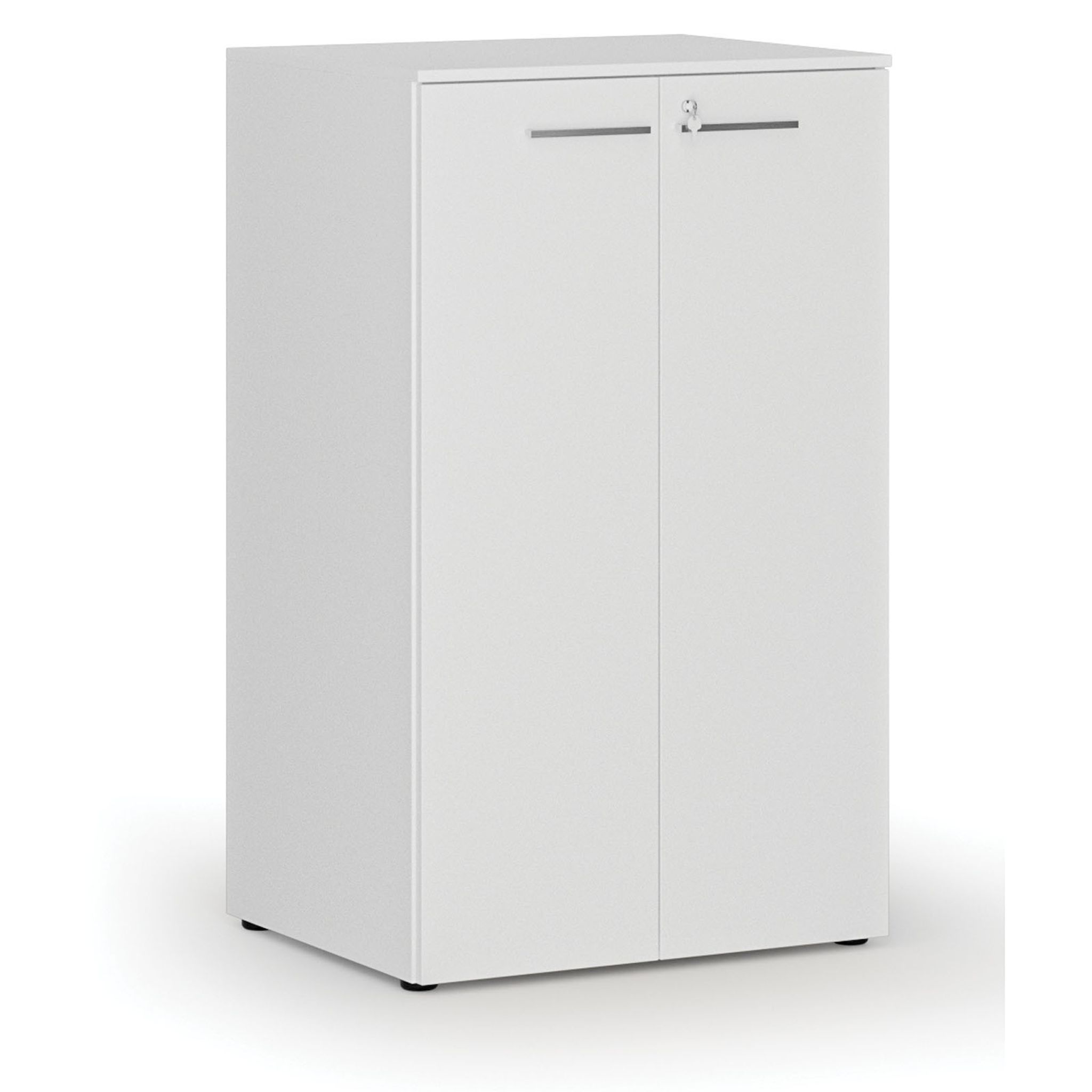Büroschrank mit Tür PRIMO WHITE, 3 Einlegeböden, 800 x 640 x 1335 mm, weiß