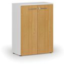 Büroschrank mit Tür PRIMO WHITE, 800 x 420 x 1087 mm, Weiß/Buche