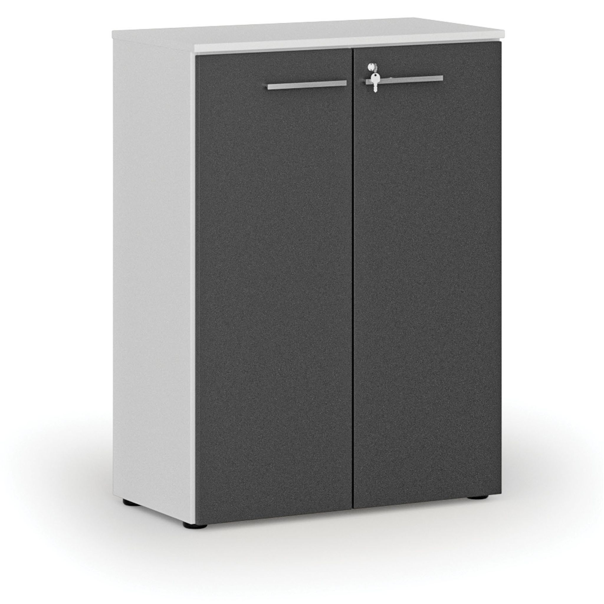 Büroschrank mit Tür PRIMO WHITE, 800 x 420 x 1087 mm, weiß/Graphit