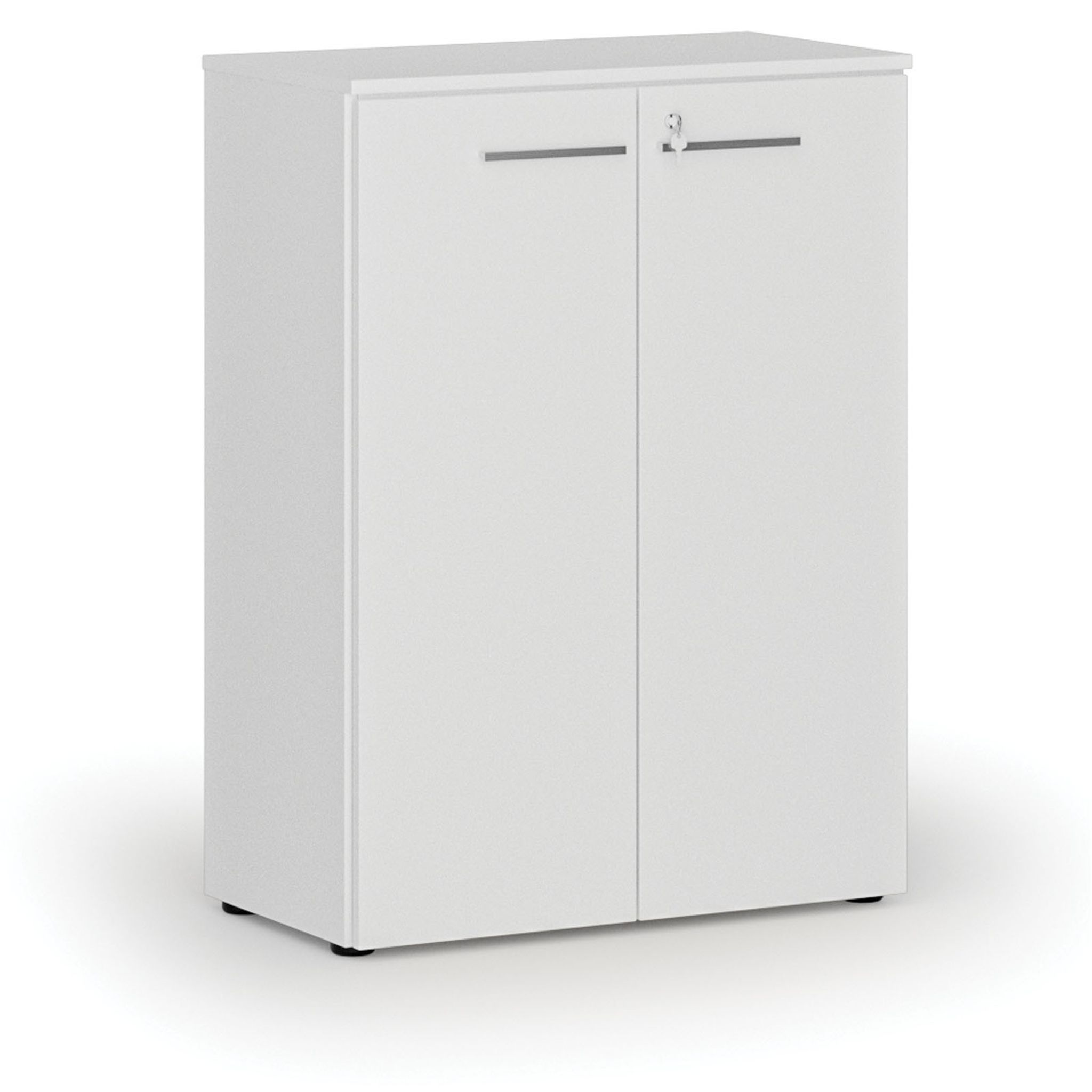 Büroschrank mit Tür PRIMO WHITE, 800 x 420 x 1087 mm, weiß