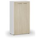 Büroschrank mit Tür PRIMO WHITE, 800 x 420 x 1434 mm, Weiß/Eiche Natur