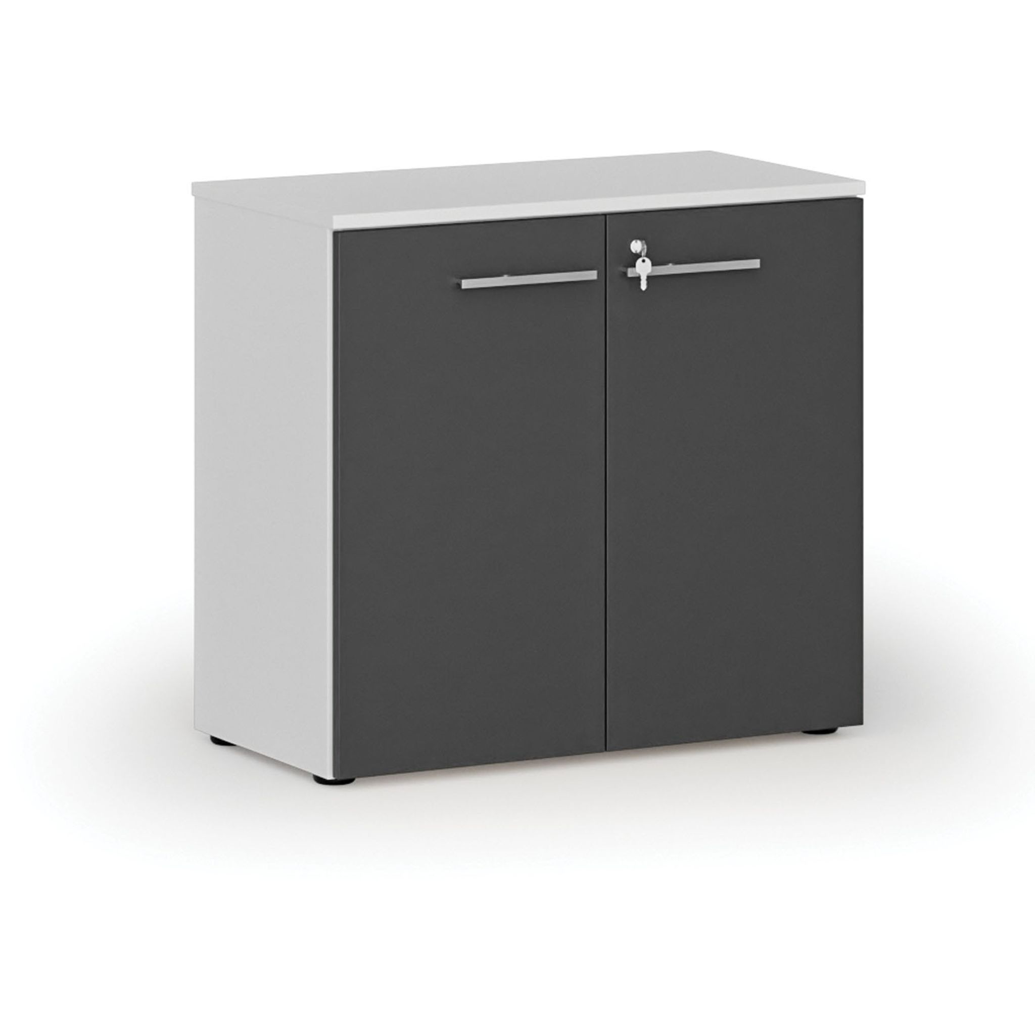 Büroschrank mit Tür PRIMO WHITE, 800 x 420 x 740 mm, weiß/Graphit